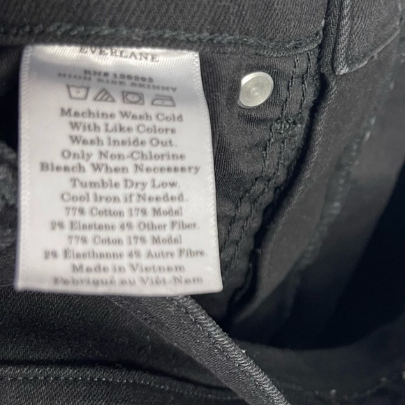 Everlane The Authentic Stretch High Rise Skinny Ankle Jeans Black Size 29 - Picture 11 of 15